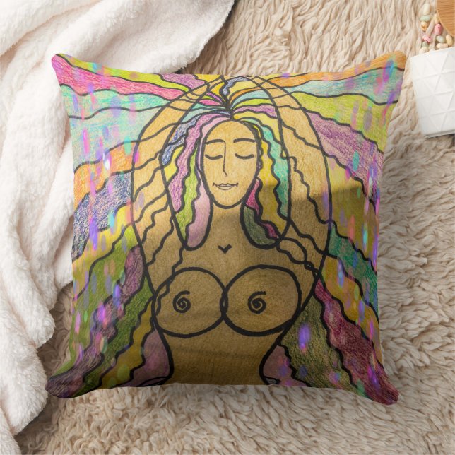 Creatieve moderne kunst handgeschilderde schilderi kussen (Deken)