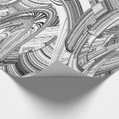 Creatieve moderne kunst zwart en wit cadeaupapier (Hoek)