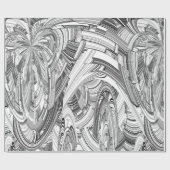 Creatieve moderne kunst zwart en wit cadeaupapier (Vlak)