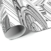 Creatieve moderne kunst zwart en wit cadeaupapier (Rol Hoek)