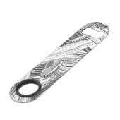 Creatieve moderne kunst zwart en wit speed flessenopener (Voorkant Gekanteld)