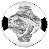 Creatieve moderne kunst zwart en wit voetbal (Gedraaid)