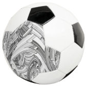 Creatieve moderne kunst zwart en wit voetbal (Drie kwart)