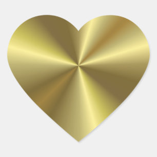 Creatieve moderne metalen uitstraling nep goud bla hart sticker