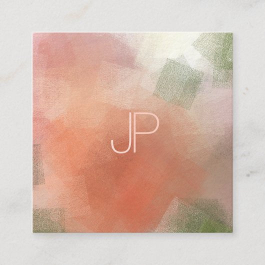 Creatieve Moderne Monogram Luxe Elite Sjabloon Vierkante Visitekaartje (Voorkant)