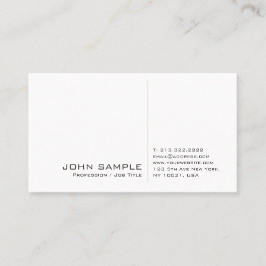 Creatieve Moderne Professionele Eenvoudige Witte V Visitekaartje (Voorkant)