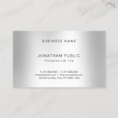 Creatieve moderne zilveren look professioneel eleg visitekaartje (Achterkant)
