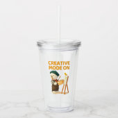 Creatieve modus aan: schilder Bichon-hond kunstena Acryl Drinkbeker (Voorkant)