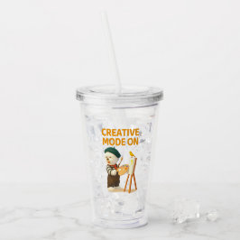 Creatieve modus aan: schilder Bichon-hond kunstena Acryl Drinkbeker