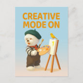 Creatieve modus aan: schilder Bichon-hond kunstena Briefkaart (Voorkant)