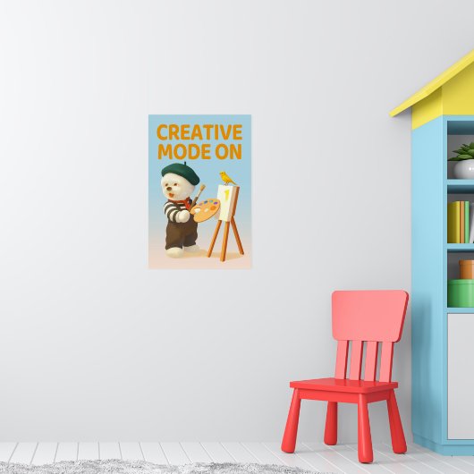 Creatieve modus aan: Schilder Bichon Hond Kunstena Poster (Kinderkamer 1)
