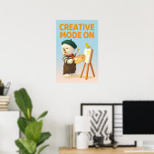 Creatieve modus aan: Schilder Bichon Hond Kunstena Poster (Thuiskantoor)