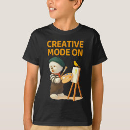 Creatieve modus aan: schilder Bichon-hond kunstena T-shirt