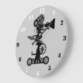 CREATIEVE MOVIE CAMERA MET ZWARTE EN WITTE NUMERA GROTE KLOK (Hoek)