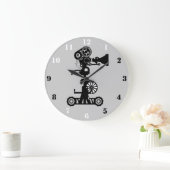 CREATIEVE MOVIE CAMERA MET ZWARTE EN WITTE NUMERA GROTE KLOK (Huis)