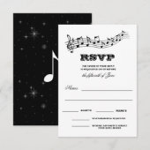 Creatieve Musici Piano Toetsen Trouw  RSVP Kaartje (Voorkant / Achterkant)