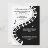 Creatieve muzikanten Piano Keys Wedding Accommodat Kaart (Voorkant)