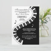 Creatieve muzikanten Piano Keys Wedding Accommodat Kaart (Staand voorkant)