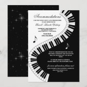 Creatieve muzikanten Piano Keys Wedding Accommodat Kaart (Voorkant / Achterkant)
