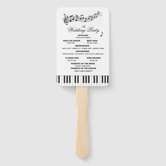 Creatieve Muzikanten Piano Keys Wedding Program Handwaaier (Achterkant)