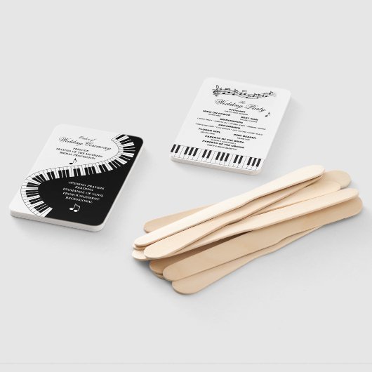 Creatieve Muzikanten Piano Keys Wedding Program Handwaaier (Niet-gemonteerd)