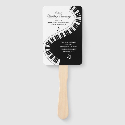 Creatieve Muzikanten Piano Keys Wedding Program Handwaaier (Voorkant)