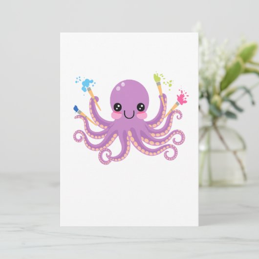 Creatieve Octopus Studio Bedankkaart (Staand voorkant)