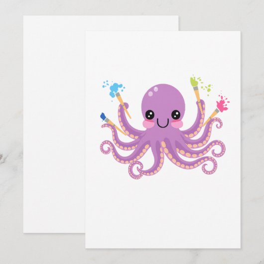 Creatieve Octopus Studio Bedankkaart (Voorkant / Achterkant)