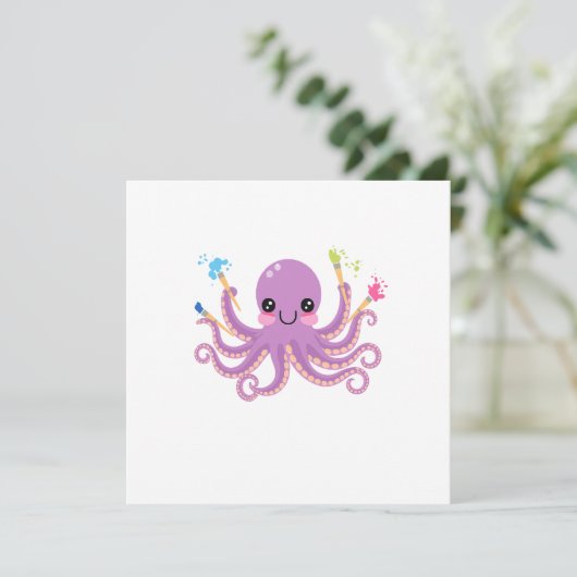 Creatieve Octopus Studio Kaart (Staand voorkant)