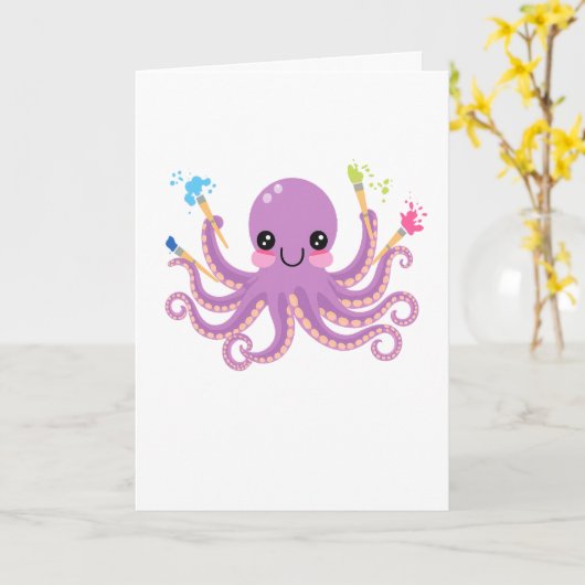 Creatieve Octopus Studio Kaart (Gele Bloem)