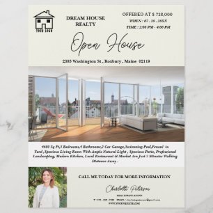 Creatieve open huis voor onroerend goed flyer