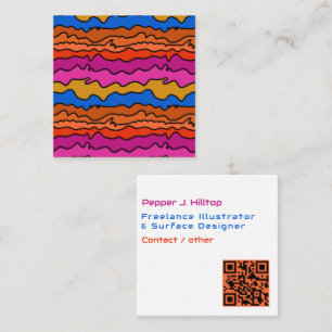 Creatieve oppervlakdesigner QR-code golvende lijne Vierkante Visitekaartje