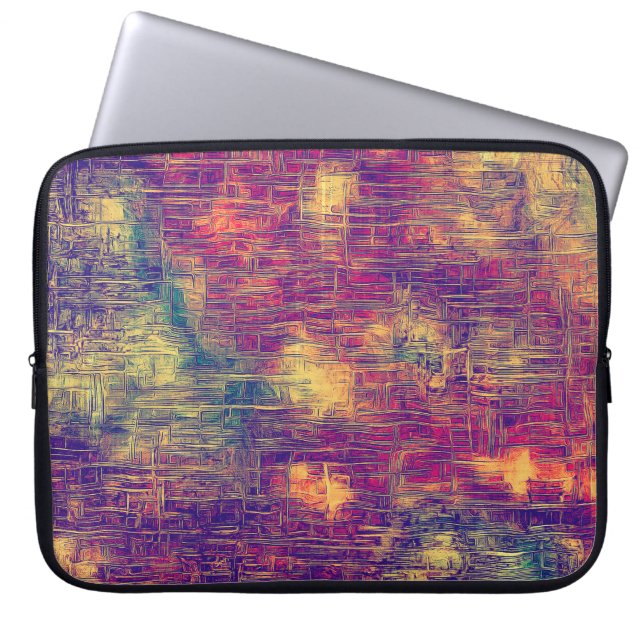 Creatieve  oppervlaktetextuur, naad de rand dicht laptop sleeve (Voorkant)