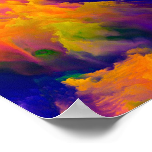 Creatieve opstelling van fractale elementen, licht poster (Hoek)