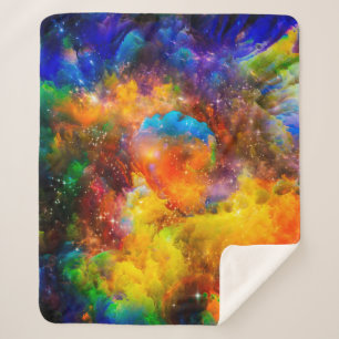 Creatieve opstelling van fractale elementen, licht sherpa deken