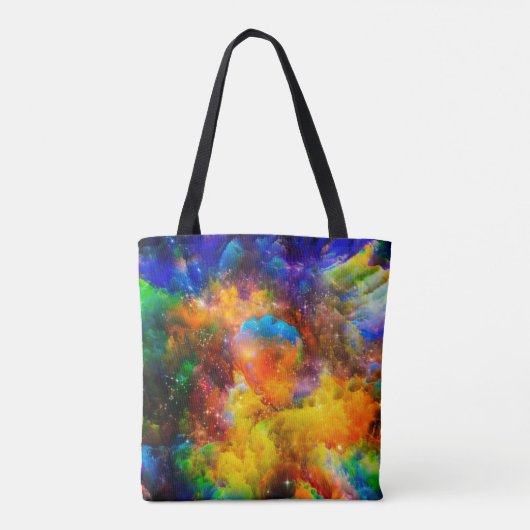 Creatieve opstelling van fractale elementen, licht tote bag (Achterkant)