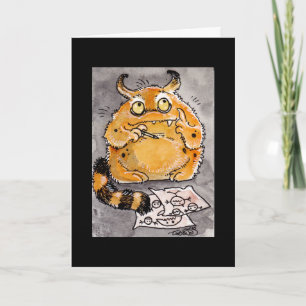Creatieve Oranje Monster Notecard Kaart