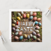 Creatieve paasei collage kaart (Voorkant / Achterkant in situ)