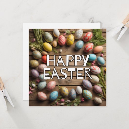 Creatieve paasei collage kaart (Voorkant / Achterkant in situ)