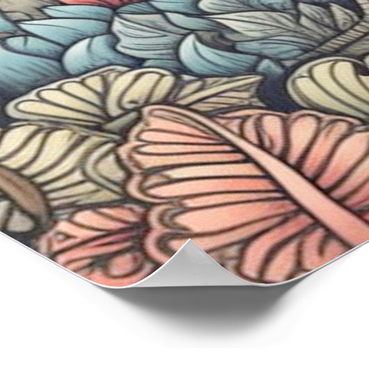 Creatieve  paddenstoelenbos woning poster (Hoek)