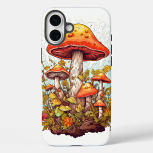 Creatieve paddestoelen bos illustratie iPhone 16 plus hoesje