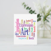 Creatieve Persoon Kunst en Inspiratie Word Cloud Briefkaart (Staand voorkant)