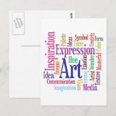 Creatieve Persoon Kunst en Inspiratie Word Cloud Briefkaart (Voorkant / Achterkant)