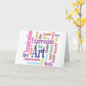 Creatieve Persoon Kunst en Inspiratie Word Cloud Kaart (Gele Bloem)