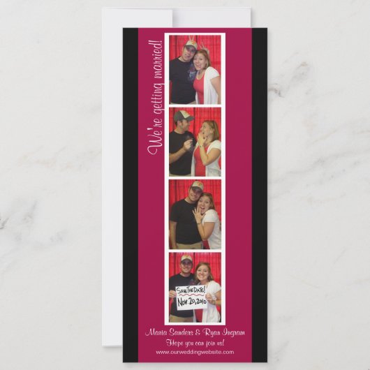 Creatieve Photo Booth Save the Date (Rood & Zwart) (Voorkant)