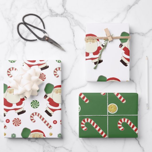 Creatieve Pickleball Kerstcadeau Inpakpapier Vel (Voorkant)