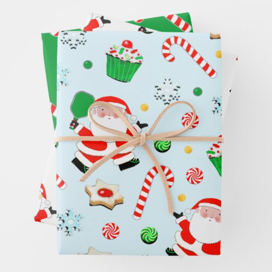 Creatieve Pickleball Kerstcadeau Inpakpapier Vel (In situ)