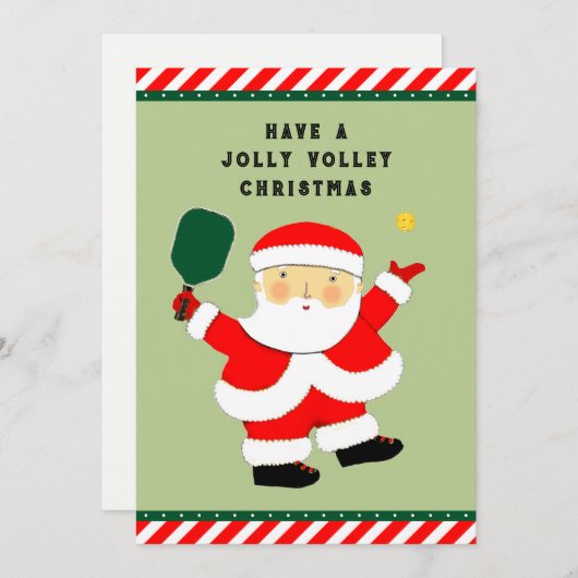 Creatieve Pickleball Kerstmis Feestdagenkaart (Voorkant / Achterkant)