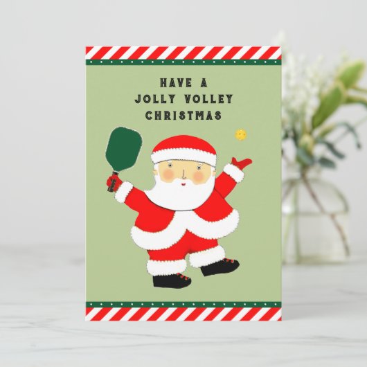 Creatieve Pickleball Kerstmis Feestdagenkaart (Staand voorkant)