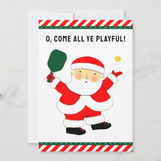Creatieve Pickleball Kerstmis Feestdagenkaart (Voorkant)